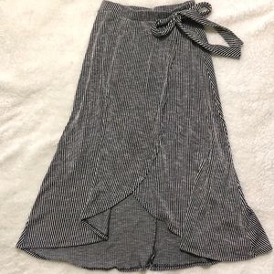 High waist bow tie overlap skirt